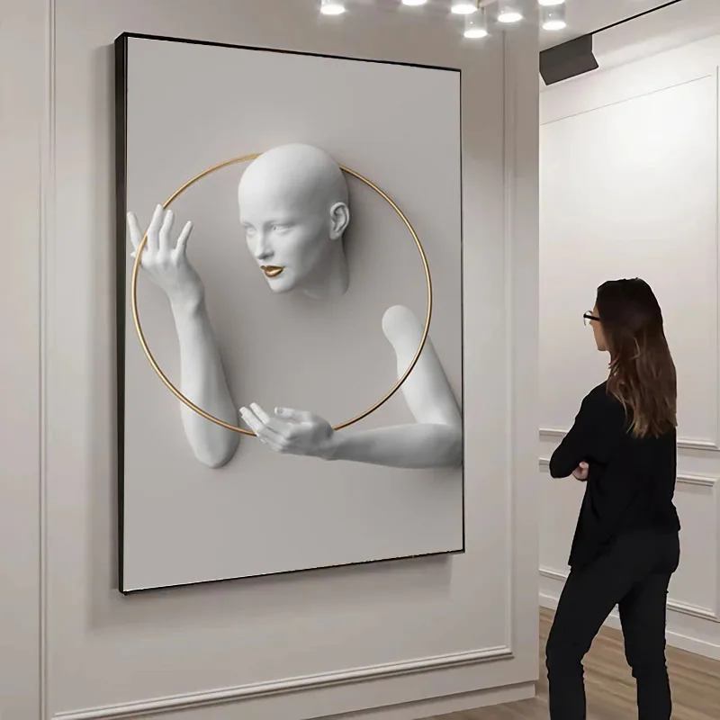 Woman Sculpture Poster Prints Woman Power Canvas Painting Cuadros Wall Art Pictures