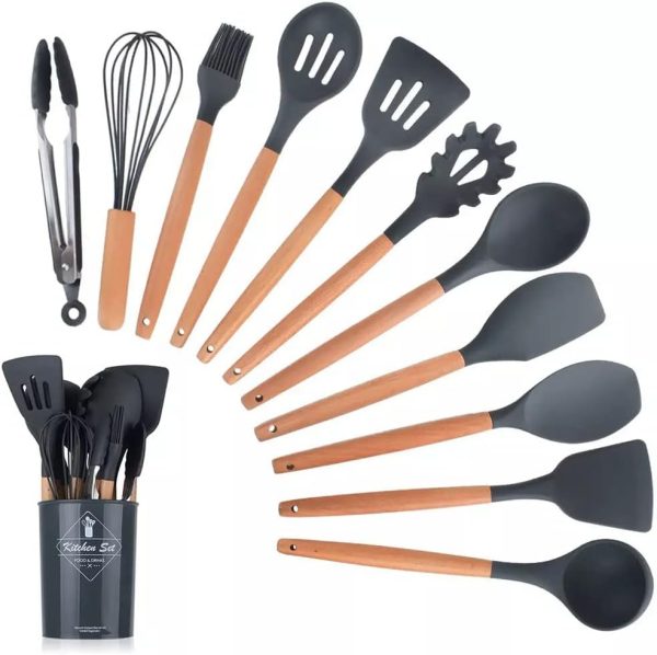 Hompetal 12 Pcs Silicone Cooking Utensils Kitchen Utensil Set | Heat Resistant
