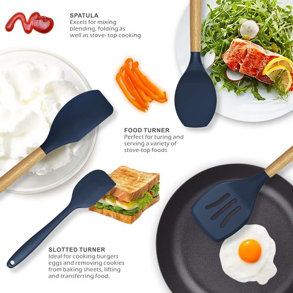 Hompetal 12 Pcs Silicone Cooking Utensils Kitchen Utensil Set | Heat Resistant