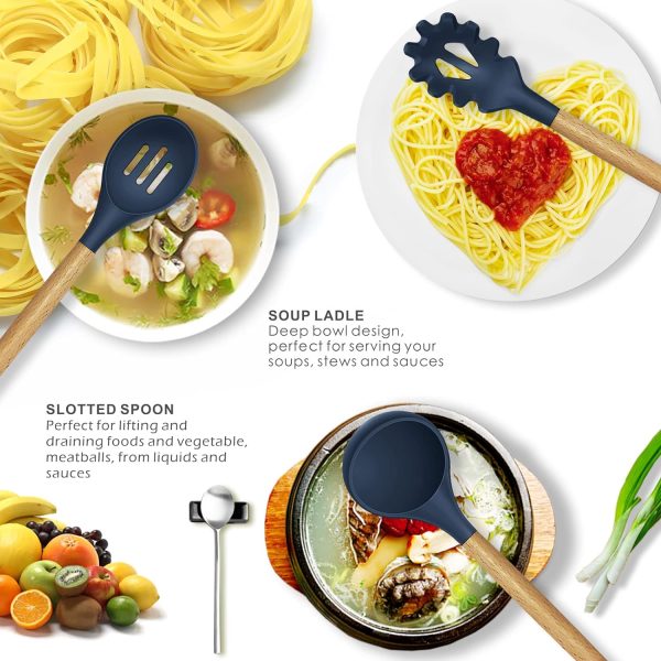 Hompetal 12 Pcs Silicone Cooking Utensils Kitchen Utensil Set | Heat Resistant