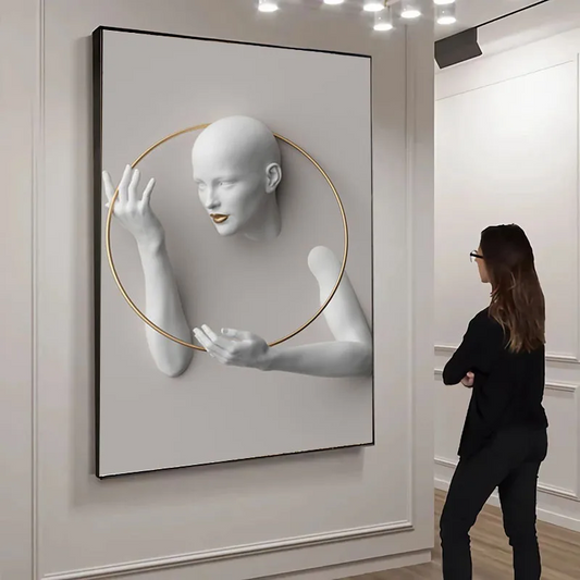 Woman Sculpture Poster Prints Woman Power Canvas Painting Cuadros Wall Art Pictures
