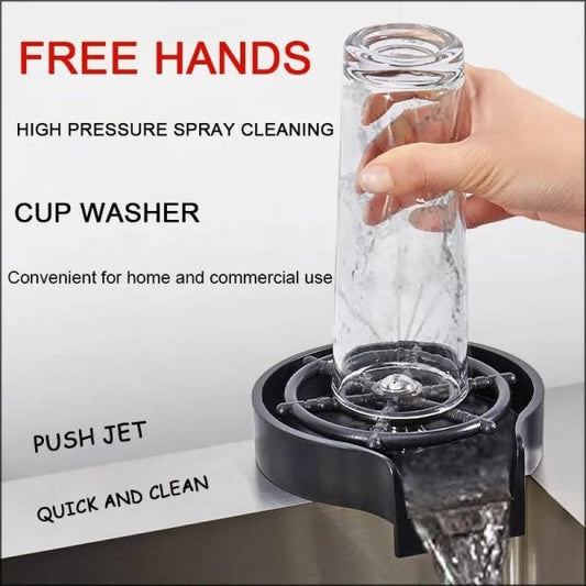 Hompetal High Pressure Faucet Glass Rinser Automatic Cup, Glass Washer Bar