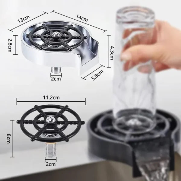 Hompetal High Pressure Faucet Glass Rinser Automatic Cup, Glass Washer Bar